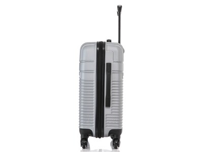 InUSA Resilience 23.65" Hardside Carry-On Suitcase, 4-Wheeled Spinner, Silver (IURES00S-SIL)