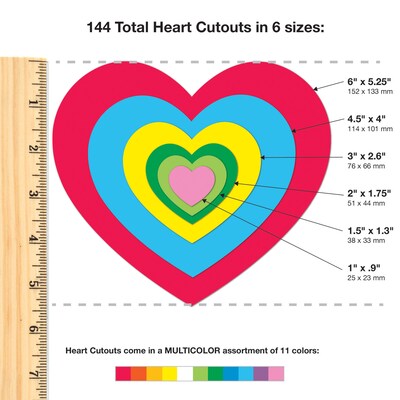 FreshCut Crafts Punch Out Paper Cutouts, Everyday Shapes, Hearts, Stars & Circles, 492 Pieces (FCC850054391230)