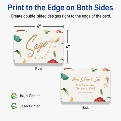 Avery Matte General Use Blank Cards, White, 50/Pack (95345)