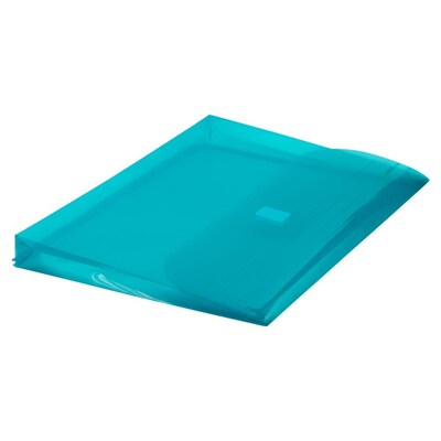 JAM Paper Plastic Binder Pocket, 3-Hole Punched, Teal, 3/Pack (218VB1tex3)