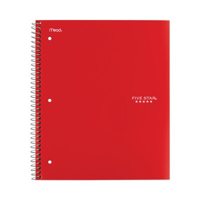 Five Star® 1-Subject Wirebound Notebook, 8.5 x 11, Medium/College Rule, 100 Sheets, Assorted Colors, 6/Pack (MEA38052)