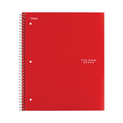 Five Star® 1-Subject Wirebound Notebook, 8.5 x 11, Medium/College Rule, 100 Sheets, Assorted Colors,