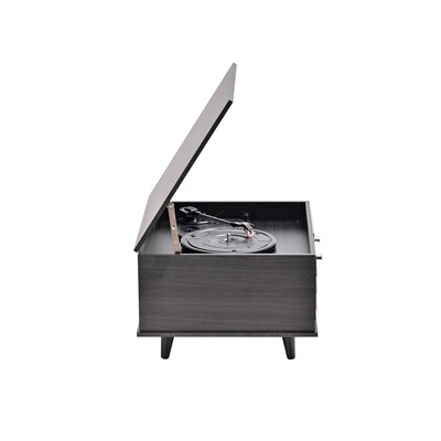 Victor Monroe Retro 8-in-1 Turntable Record Player and Entertainment Center with Bluetooth and Built in Speakers, Graphite