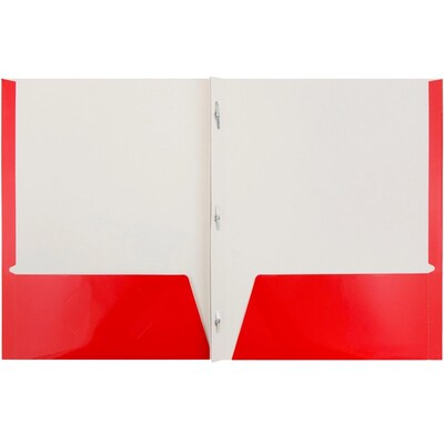 JAM Paper 2-Pocket Folders with 3 Fasteners, Multicolored, Assorted Colors, 6/Pack (385GCASSRT)