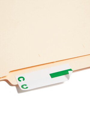 Smead AlphaZ NCC Color-Coded Name Labels, C&P, Label Sheet, Dark Green, 100/Pk (67154)