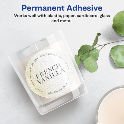 Avery Pearlized Ivory Circle Multipurpose Labels, 3.5" Dia., Ivory, 200/Box (94514)
