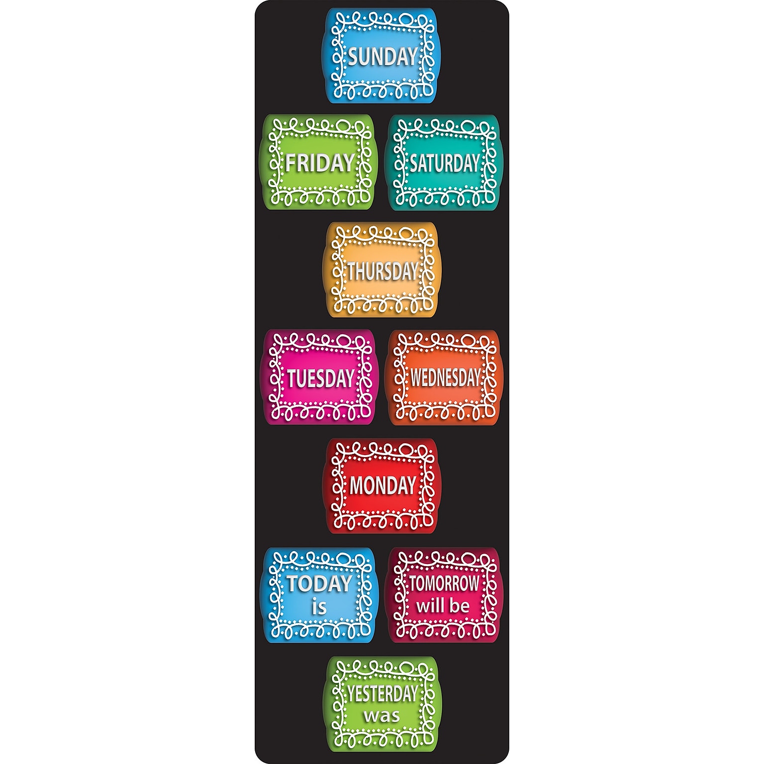Ashley Productions Smart Poly, The Original Fun Mat, Mat Runner, 15.5 x 47, Days of the Week, Chalk Loop (ASH91402)