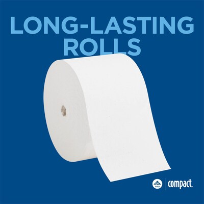 Compact Recycled Coreless Toilet Paper, 1-Ply, White, 3000 Sheets/Roll, 18 Rolls/Carton (19374)