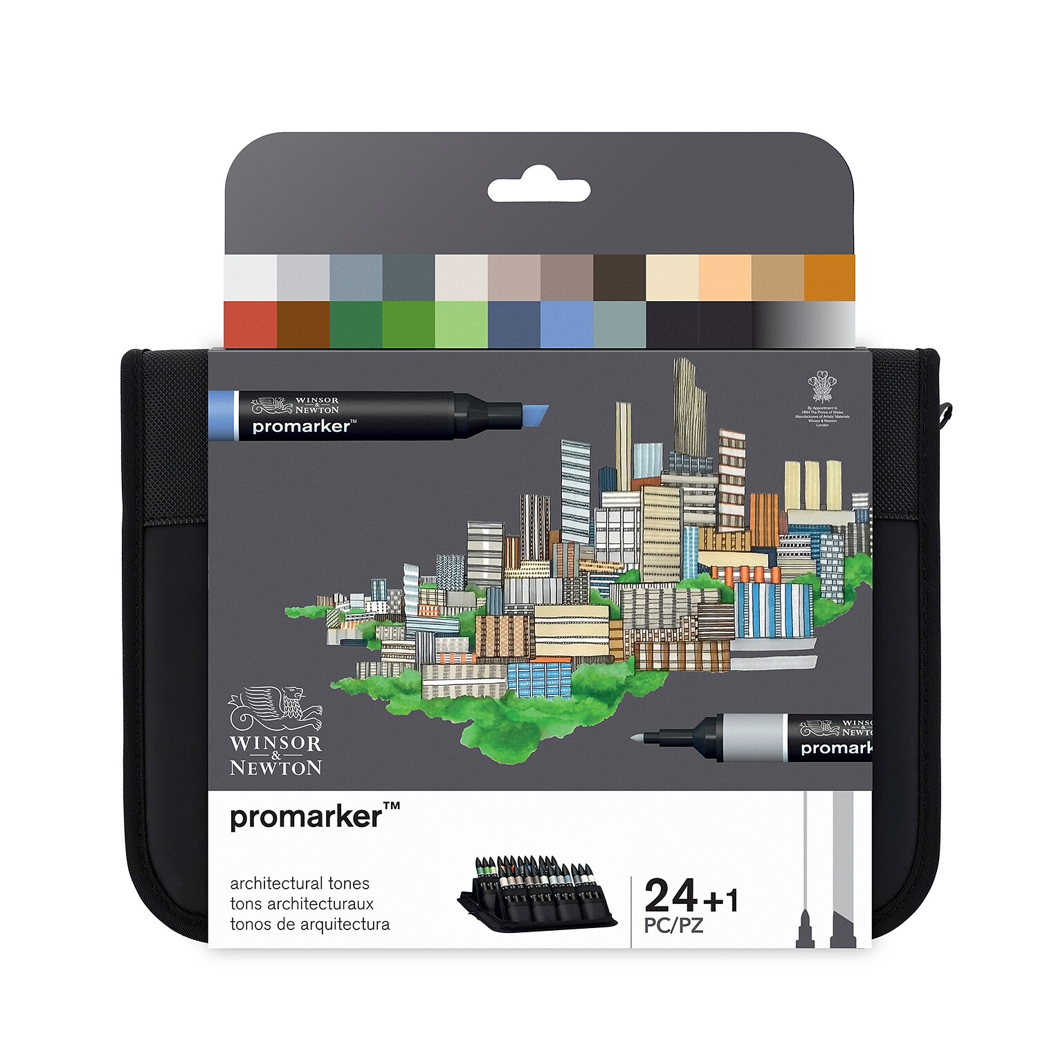 Winsor & Newton Promarker Dual-Tip Architecture Alcohol Based Marker, 24/Pack (WNX0290163)