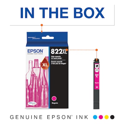 Epson T822XL Magenta High Yield Ink Cartridge (T822XL320-S)