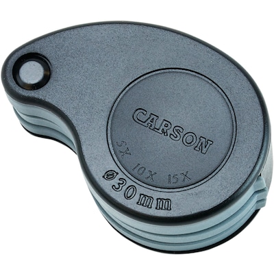 CARSON TriView 5x–15x Folding Magnifier & SureGrip 2x Handheld Magnifier, 12/Pack (KITCSNMAG04)