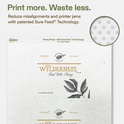 Avery Hemp Rectangle Laser/Inkjet Multipurpose Labels, 4" x 5", Off-White (160/Box)