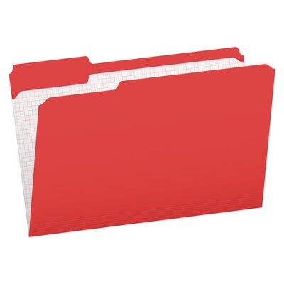 Pendaflex File Folder, 1-Tab, Assorted, Legal Size, Red, 100/Box (R153 1/3 RED)