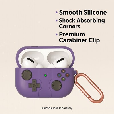 SaharaCase Inspire Series Silicone Case with Premium Clip for Airpods Pro 3, Shock Absorbing, Purple Orchid (HP00227)