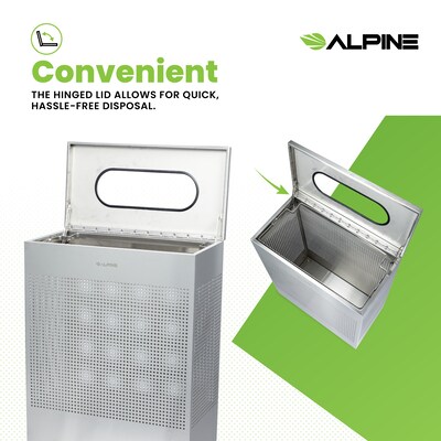 Alpine Industries Stainless Steel Trash Can, 23 Gallon, Silver (ALP438-23-SS-MK)