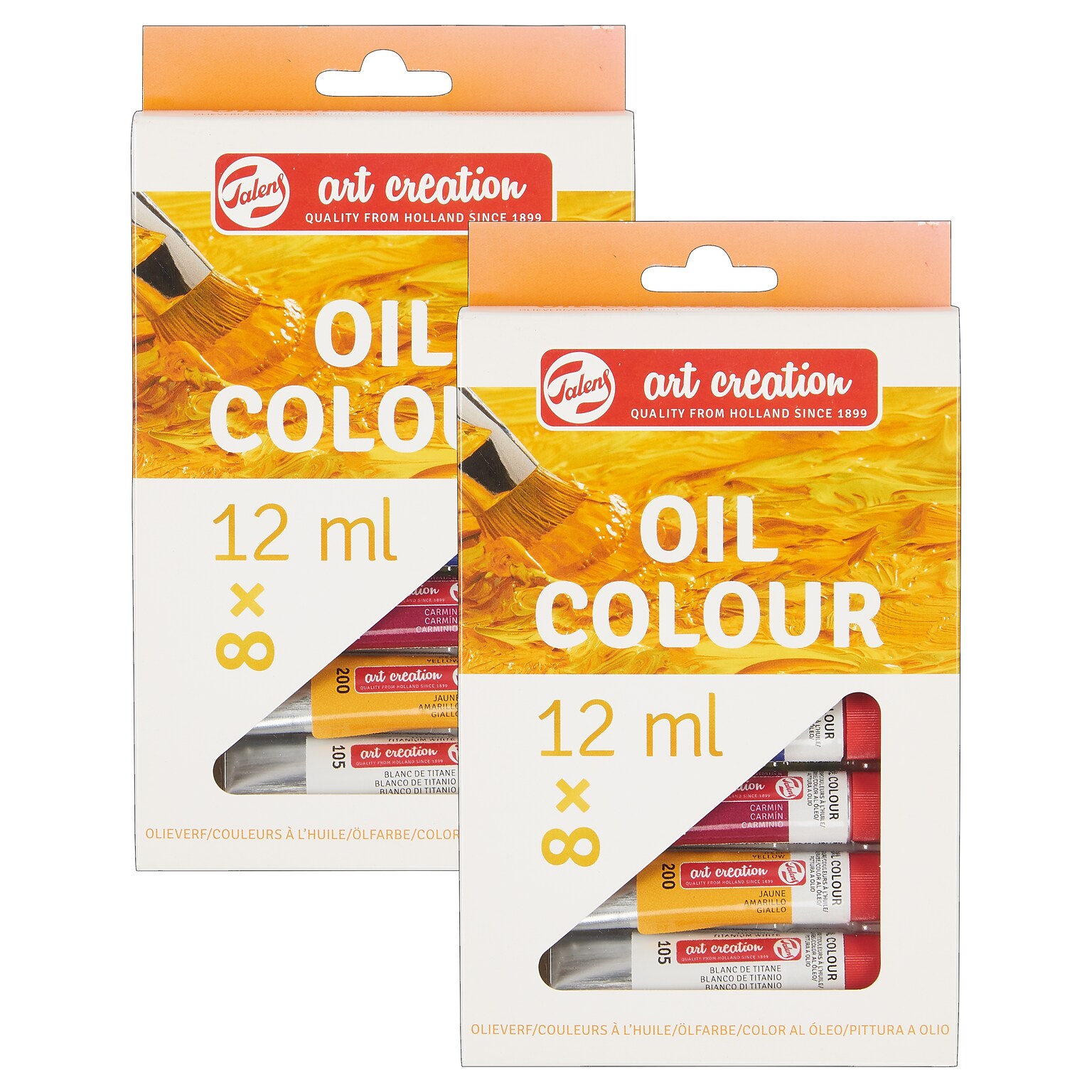 Talens Art Creation Oil Paint, Assorted Colors, 12mL, 8/Set, 2 Sets/Bundle (TLN9020108M-2)