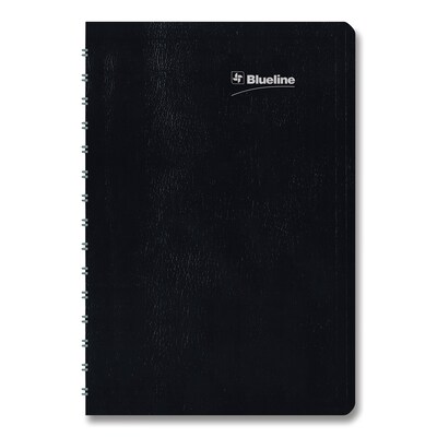 2024 Blueline DuraGlobe Daily Planner Ruled For 30-Minute Appointments, 8" x 5", Black (C21021T)