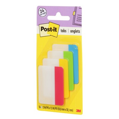 Post-it Durable Tabs, 2" Wide, Assorted Colors, 24 Tabs/Pack (686-ALYR)