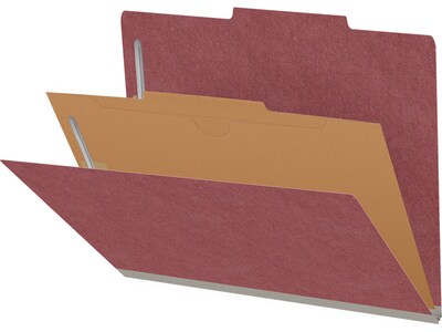 Medical Arts Press Pressboard Classification Folder, 1-Divider, 2" Expansion, Letter Size, Red, 10/Box (DV-T42-14-3ARD-PKT)