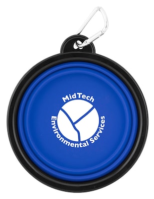 Custom Collapsible Silicone Pet Bowl With Carabiner