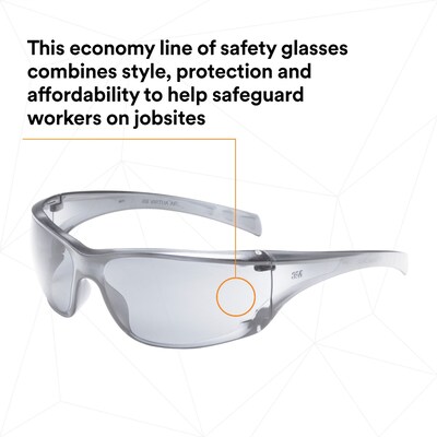 3M Virtua Safety Glasses, Clear Lens, 20/Carton (11847-00000-20)