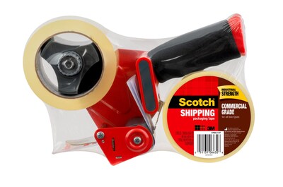 Scotch Commercial Grade Packaging Tape with Dispenser, 1.88 x 54.6 yds., Clear, 2 Rolls/Pack (3750-
