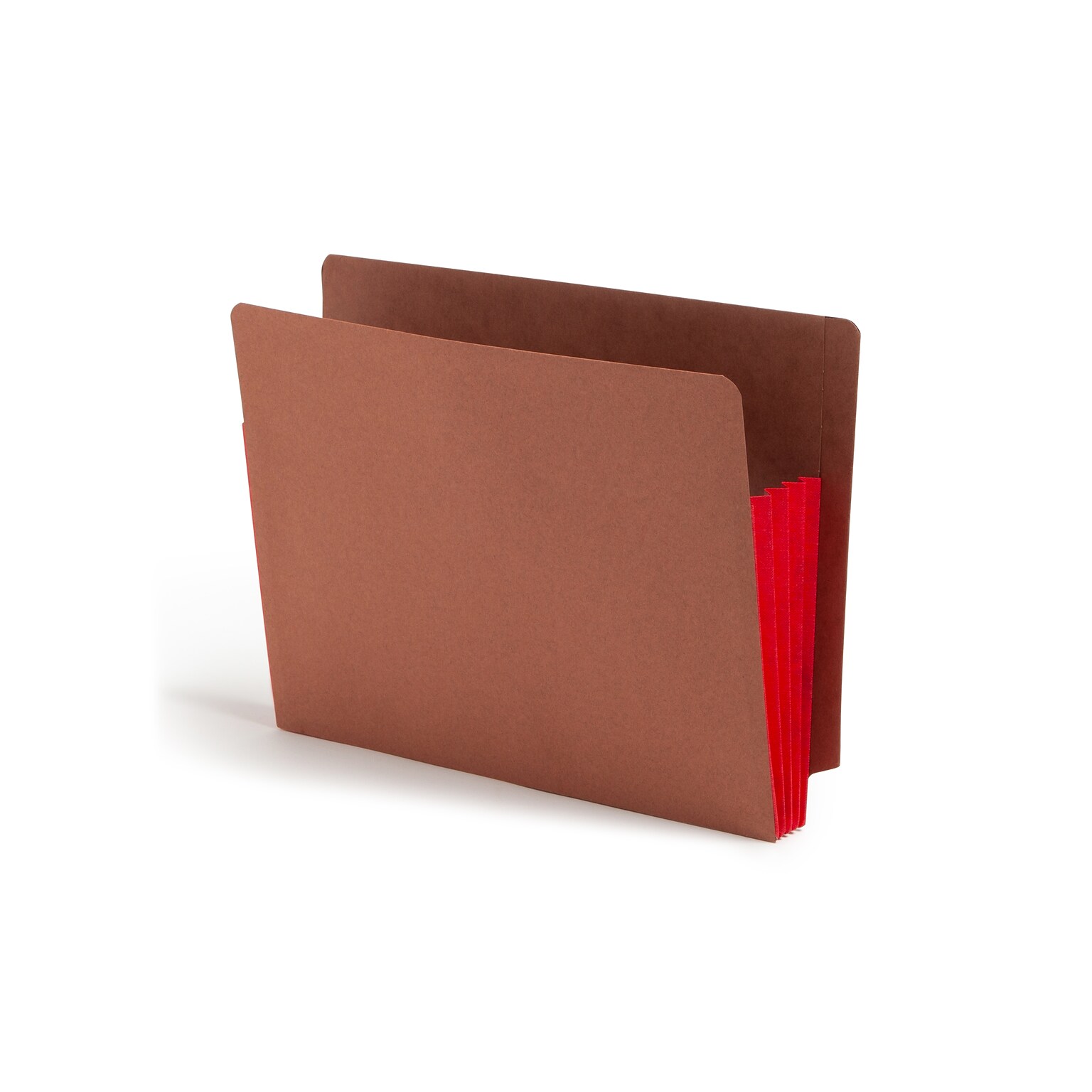 Smead Recycled Reinforced File Pocket, 3 Expansion, Letter Size, Red/Redrope, 10/Box (73686)