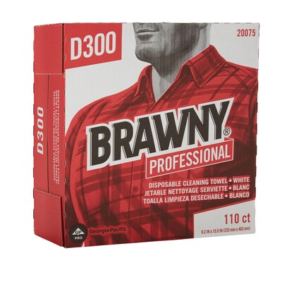 Brawny Professional D300 DRC Wipers, White, 110 sheets/Box, 10 Boxes/Carton (20075)