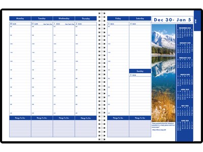 2025 House of Doolittle Earthscapes 8.5 x 11 Weekly & Monthly Planner, Leatherette Cover, Black (2