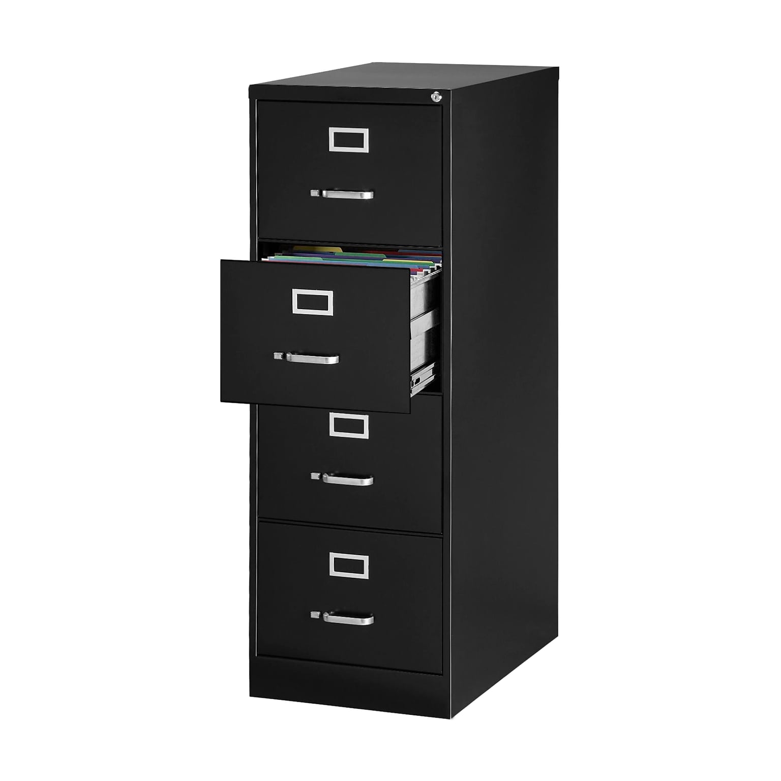 Quill Brand® Commercial 4 File Drawer Vertical File Cabinet, Locking, Black, Legal, 26.5D (13450D)