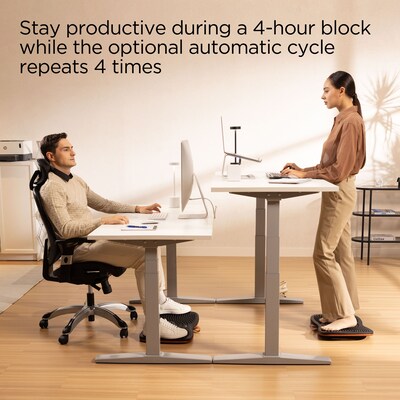 Union & Scale™ 55"W Electric Rectangular Adjustable Standing Desk with Micro Movements, White (UN62092)
