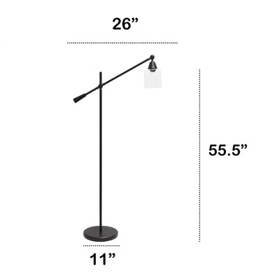 Lalia Home Studio Loft 55.5" Matte Black Floor Lamp with Cylindrical Shade (LHF-5021-BK)