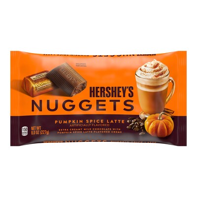 HERSHEYS NUGGETS Pumpkin Spice Latte Flavored Milk Chocolate Pieces, 8 oz. (HEC45817)
