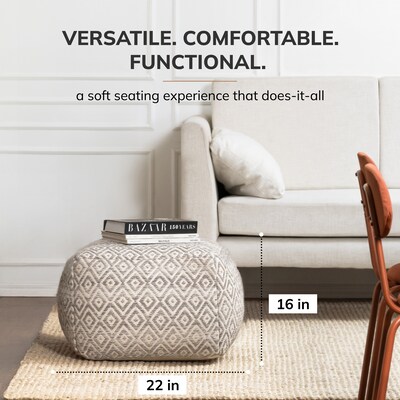 Anji Mountain Cherokee Slate Fabric Rectangular Pouf Ottoman (AMBPF001-2014)