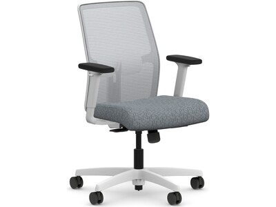 HON Ignition 2.0 Fabric/Mesh Swivel Task Chair, Basalt/Designer White (HITLMKD.Y1.A.H.IF.APX25.DW.SB