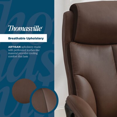 Thomasville Danvers Ergonomic Polyurethane Big & Tall Chair, 400 lb. Capacity, Dark Walnut Brown (52403-DBRN)
