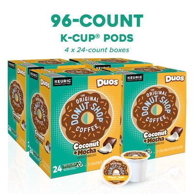 The Original Donut Shop Coconut + Mocha Caffeinated Hot & Iced Coffee Keurig K-Cup Pods, Medium Roast, 96/Box (5000361500CT)