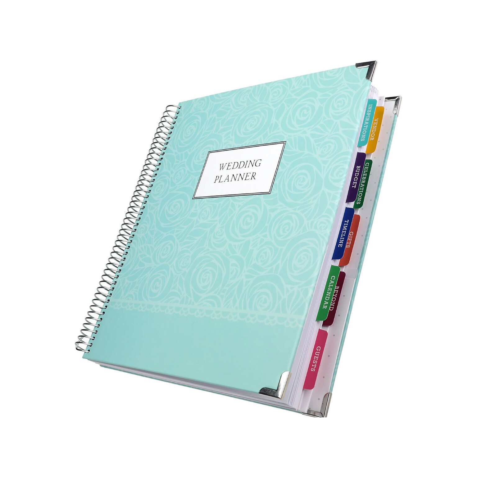 Global Printed Products 9 x 11 Wedding Planner, Hardcover, Teal/Silver (GPP-PLNR-SLV)