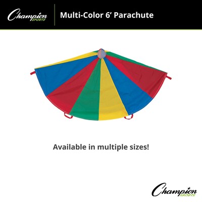 Champion Sports 6' Parachute w/ 8 Handles, Multicolored (NP6)