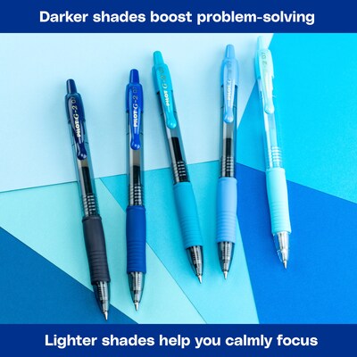 Pilot G2 Blues Retractable Gel Pen, Fine Point, 0.7mm, Assorted Ink, 5/Pack (XPO31001)