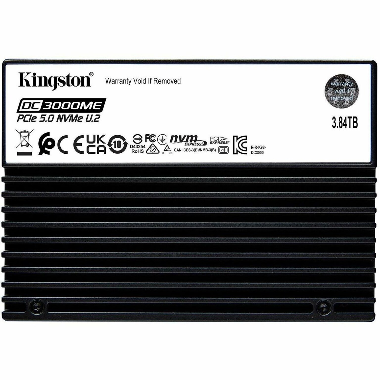 Kingston DC3000ME 3.84TB U.2 PCIe Gen5 NVMe Internal Solid State Drive, 3D eTLC (SEDC3000ME/3T8)