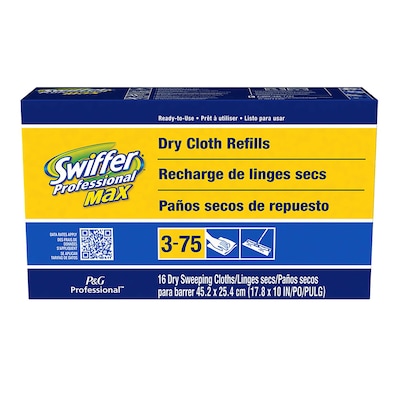 Swiffer Professional Max Cotton Dry Cloths, White, 96/Carton (37109)