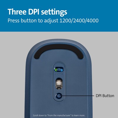 Kensington SureTrack Dual Wireless Ambidextrous Mouse, Blue (K75350WW)