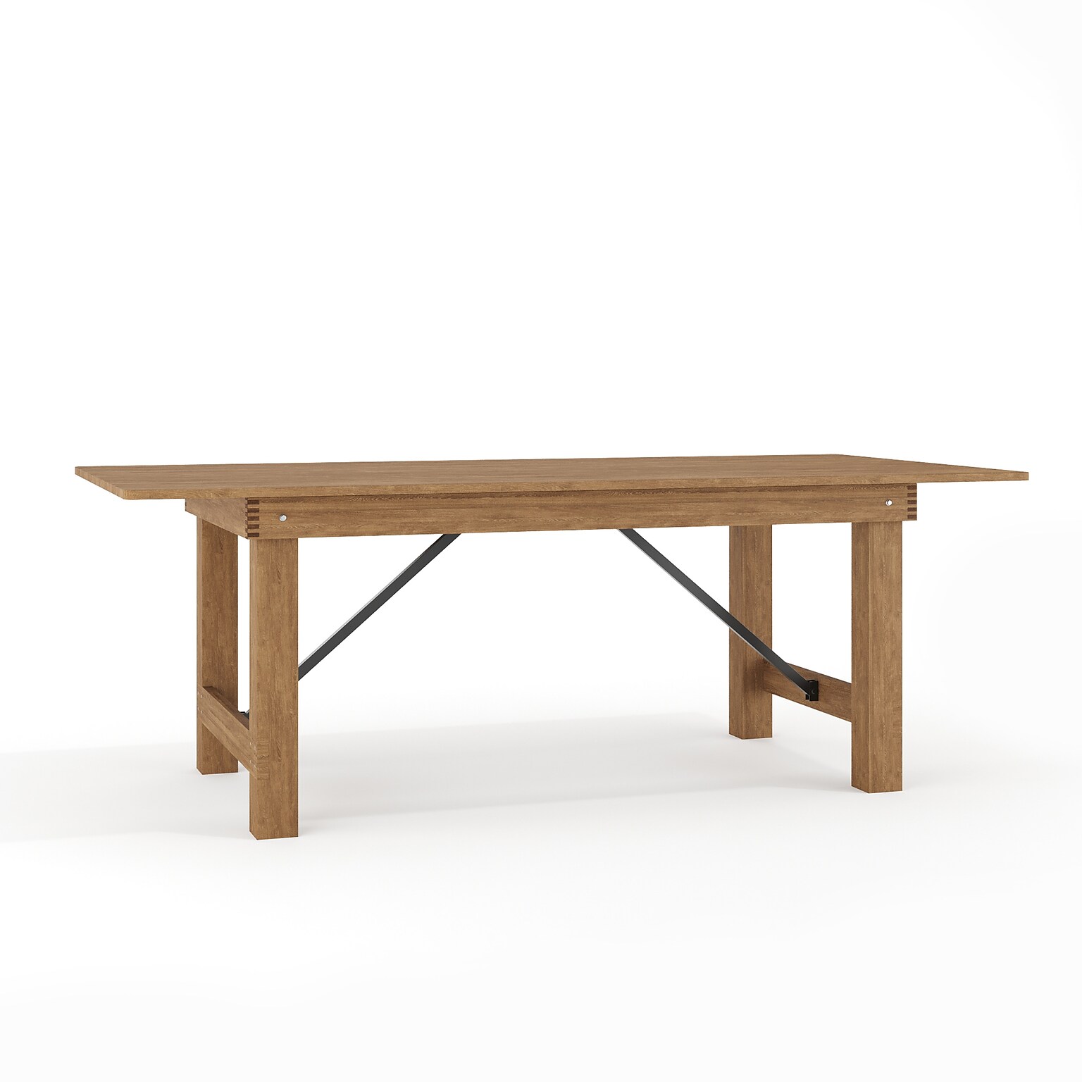 Flash Furniture Pine Wood Folding Farm Table, 40D x 84W, Antique Rustic (XAF84X40-GG)
