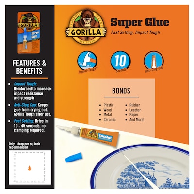 Gorilla Liquid Super Glue, 0.11 oz., Clear (7900102)