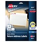 Avery Sure Feed Inkjet Return Address Labels, 3/4" x 2-1/4", 30 Labels/Sheet, 20 Sheets/Pack, 600 Labels/Pack (8257)