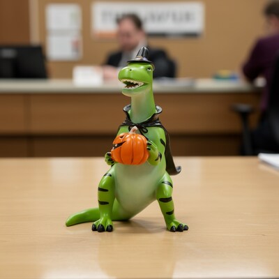 National Tree Company 10" Halloween Green Dinosaur Tabletop Decor (HH75-203259ZGR1)