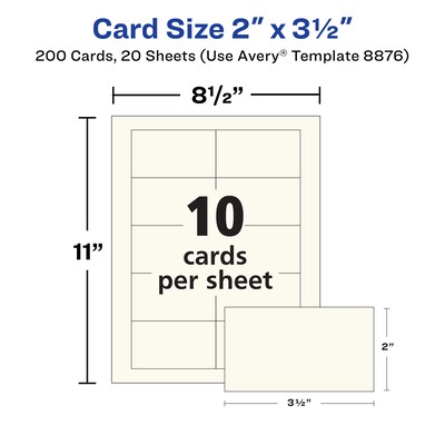 Avery Clean Edge Business Cards, 3.5" x 2", Matte Ivory, 200/Pack (8876)