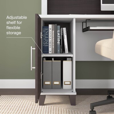 Bush Home Somerset 60" W L Shaped Office Desk with Storage, Storm Gray (WC81030K)