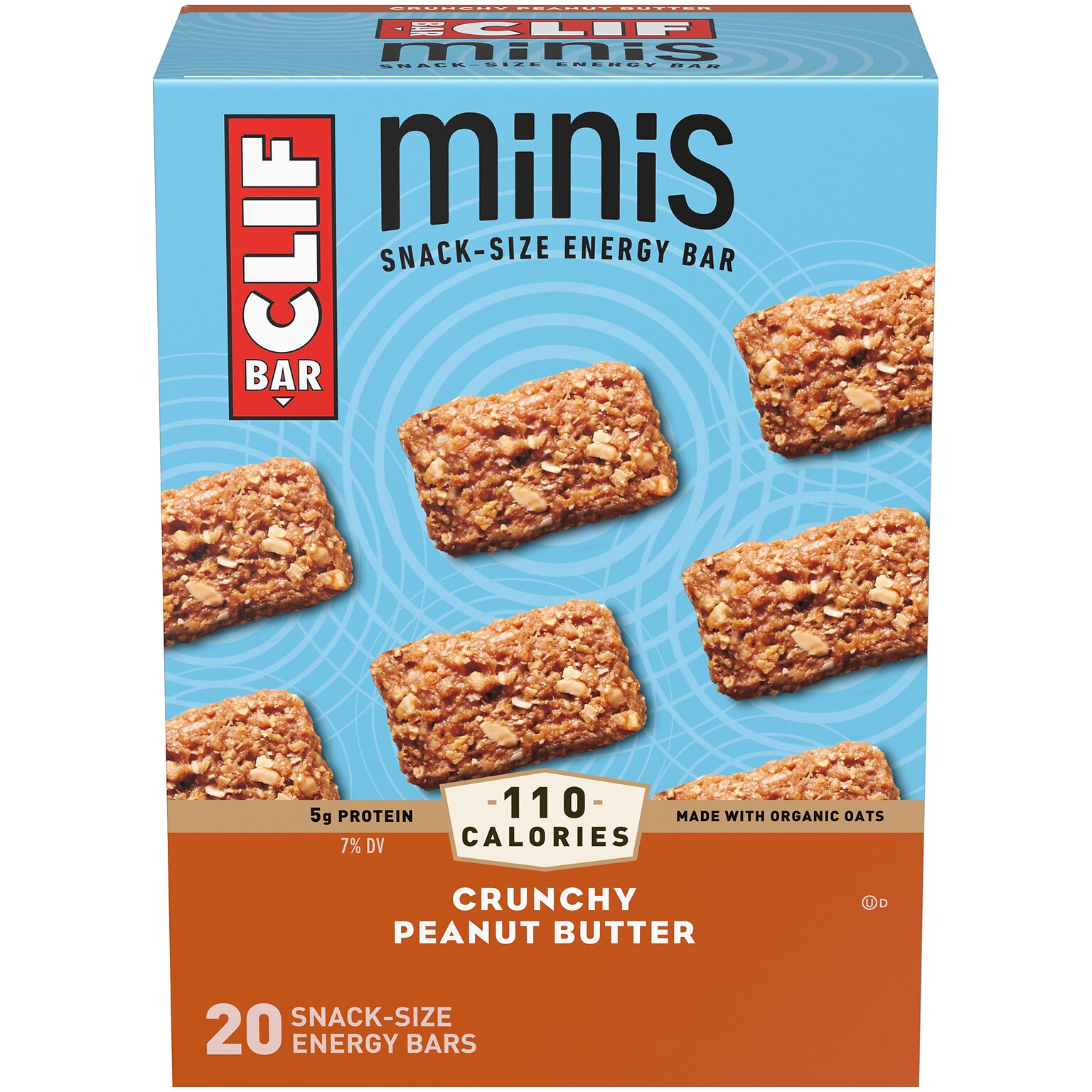 Clif Minis Crunchy Peanut Butter Energy Bar, 19.80 oz., 20 Bars/Box (CCC36412)